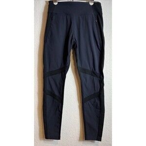 Athleta Stellar Tight Leggings Women's 4P Two Tone Black Navy Blue Activewear